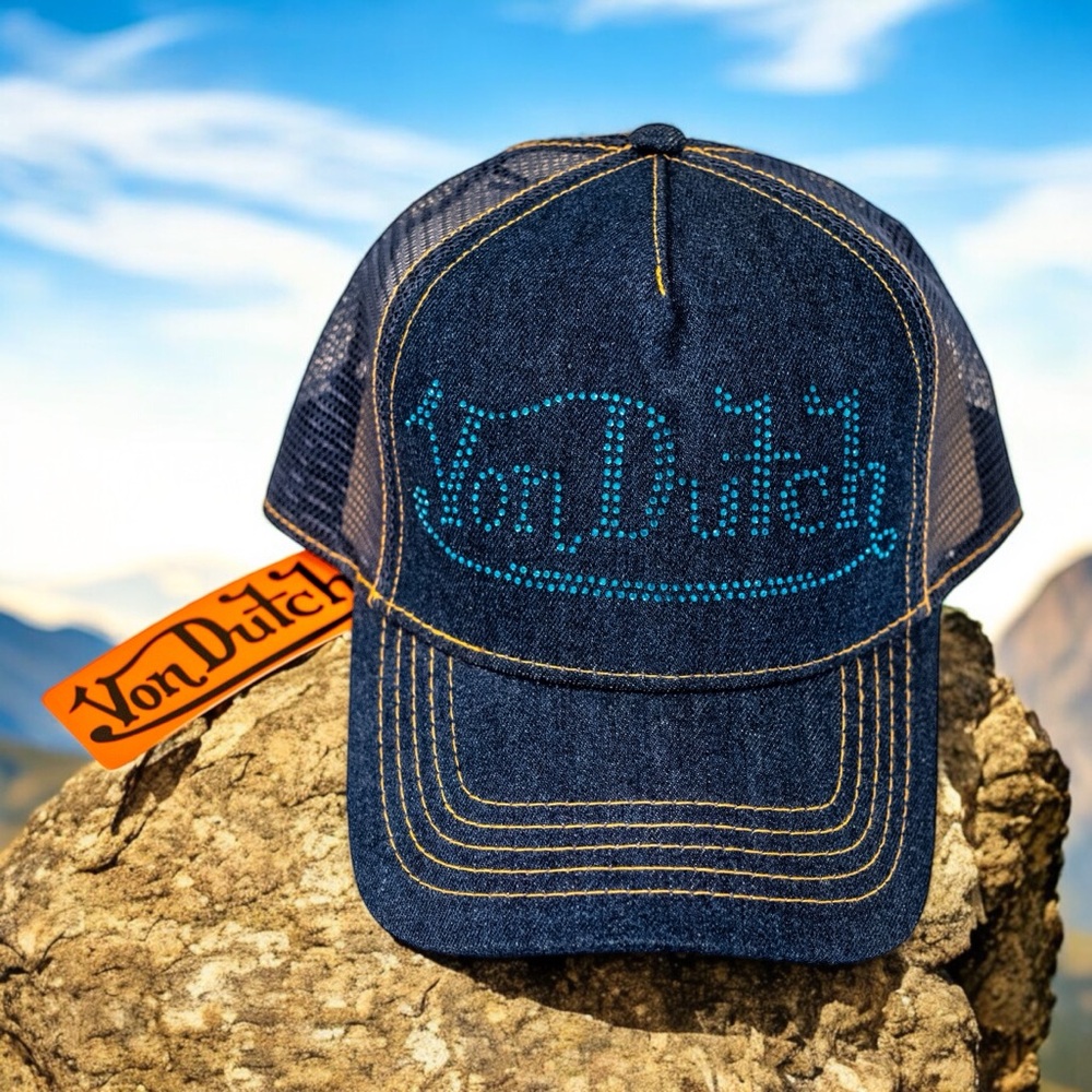 VON DUTCH - NAVY STONE DENIM TRUCKER